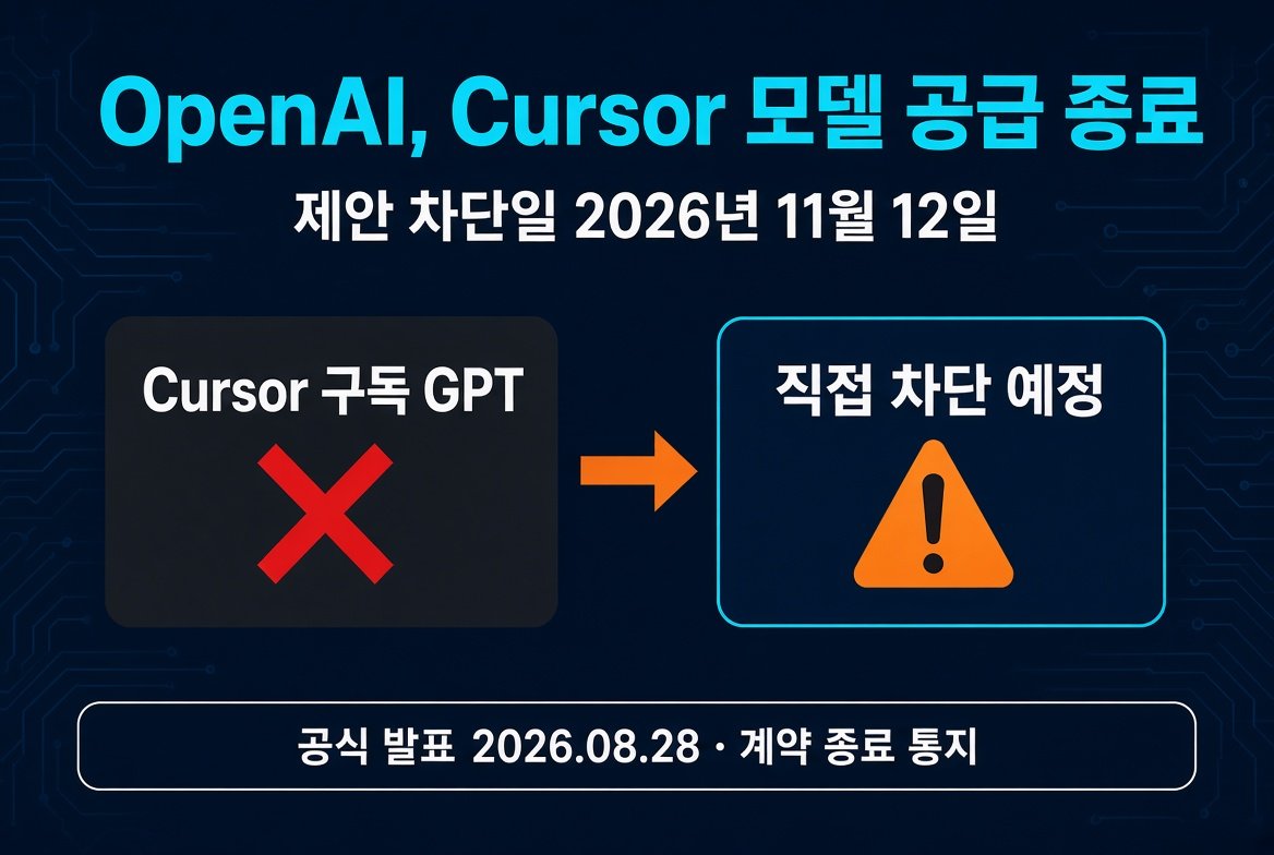 OpenAI, Cursor 모델 공급 종료 – 11월 12일 전에 확인할 것