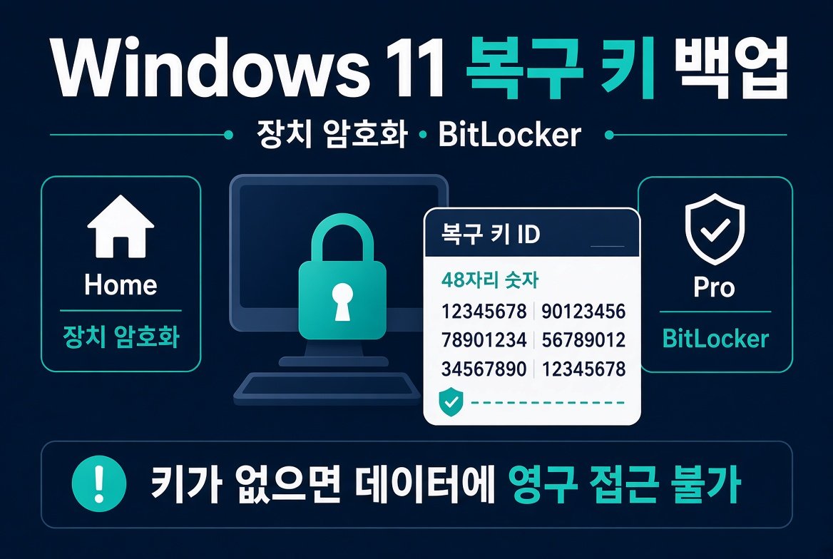 Windows 11 장치 암호화 복구 키, 지금 백업하는 방법
