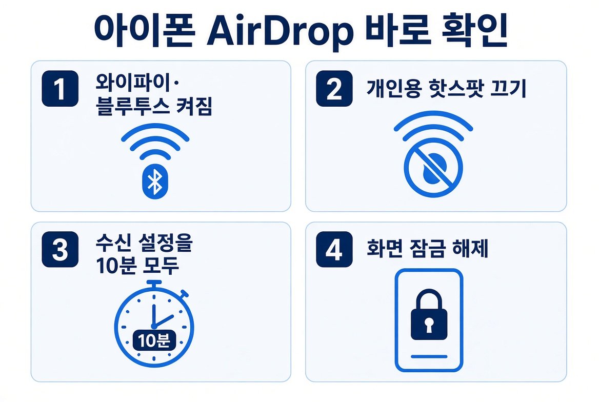 아이폰 AirDrop 안됨일 때 바로 확인할 와이파이, 블루투스, 핫스팟, 수신 설정