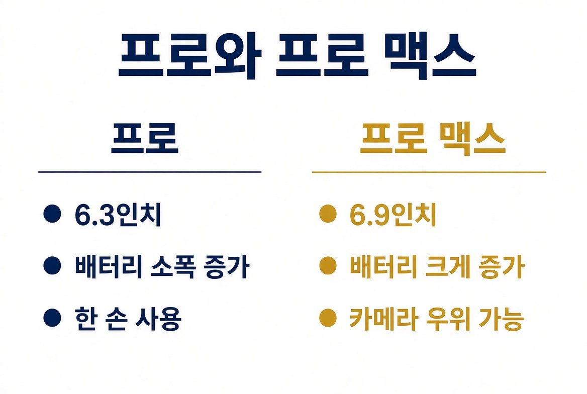 아이폰 18 프로와 프로 맥스의 화면·배터리·사용 차이