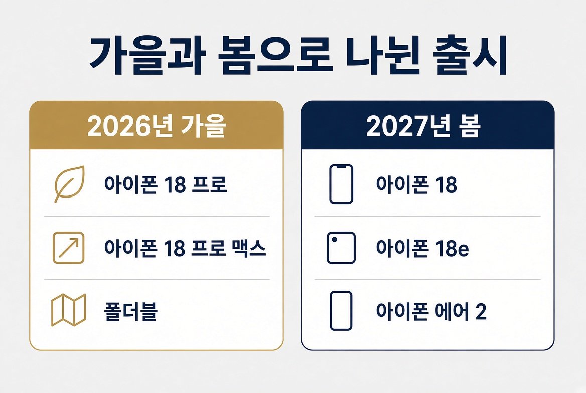 2026년 가을과 2027년 봄으로 나뉜 아이폰 출시 후보