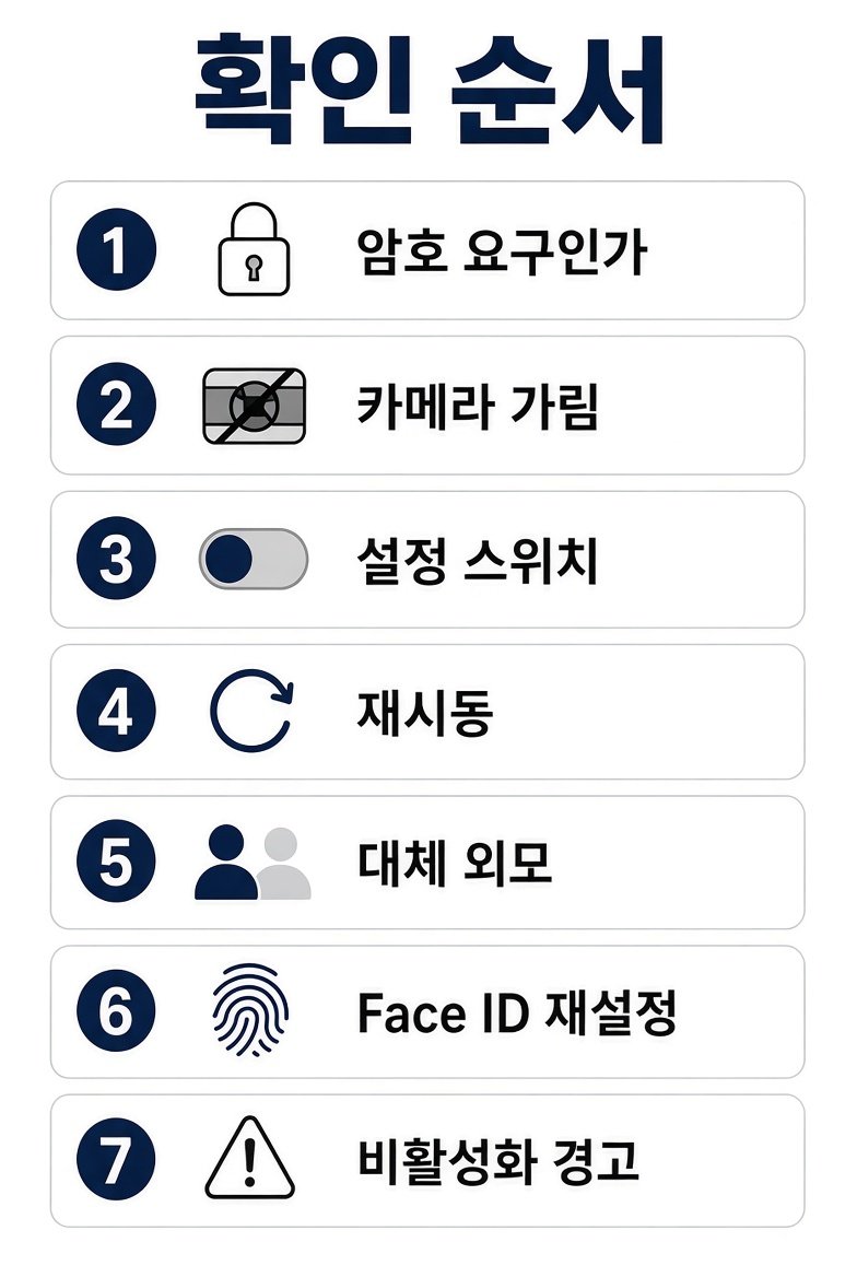 아이폰 Face ID 안됨 확인 순서 일곱 단계