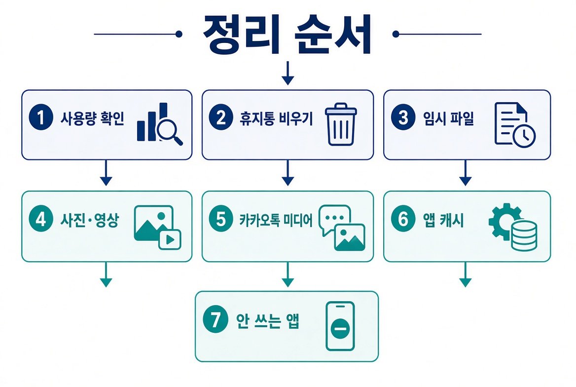 갤럭시 저장공간 부족을 해결할 때 권하는 정리 순서