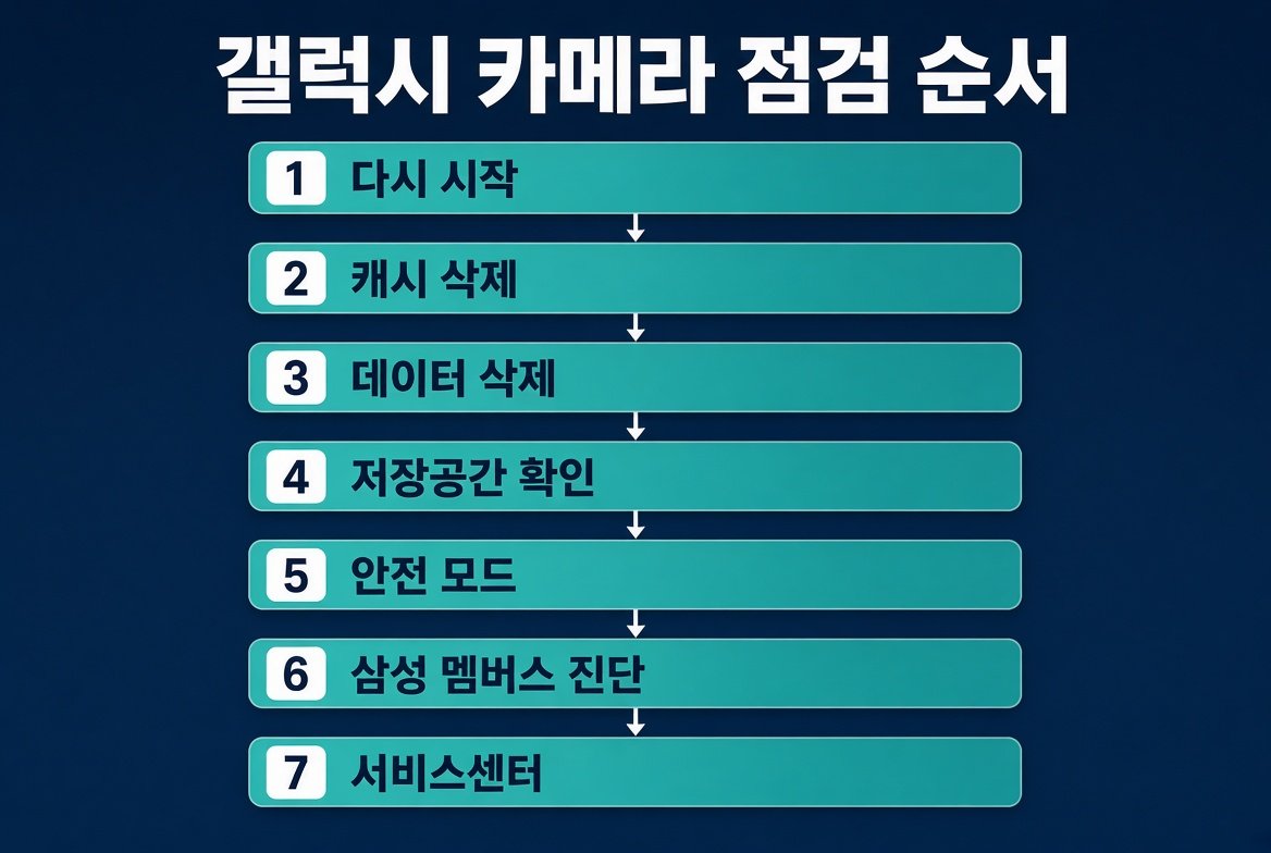 갤럭시 카메라 점검 순서 다시 시작부터 서비스센터까지 7단계