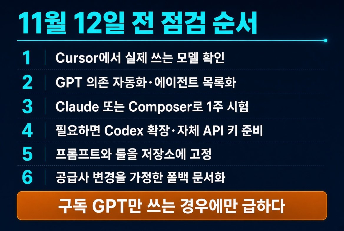 11월 12일 전 Cursor OpenAI 의존도를 점검하는 6단계 체크리스트