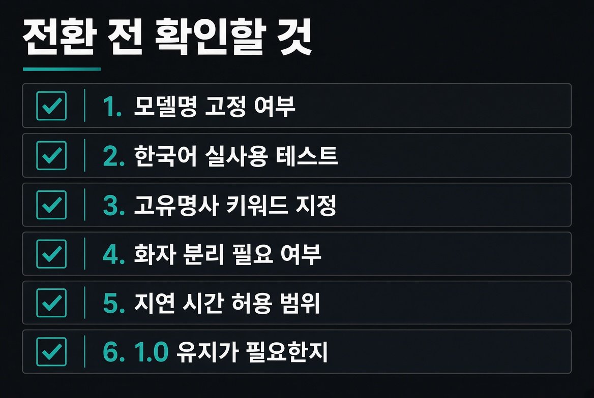 Grok Voice Transcribe 2.0 전환 전 확인할 것 여섯 가지 체크리스트