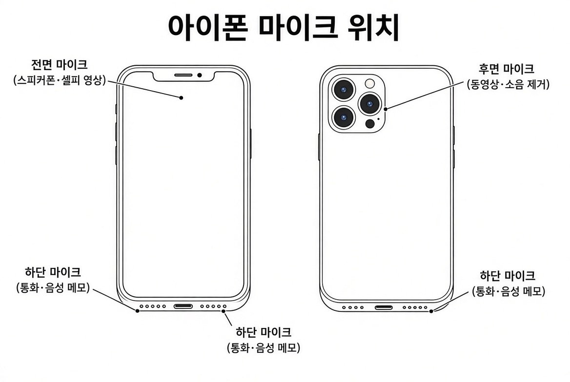 아이폰 하단·전면·후면 마이크 위치와 역할