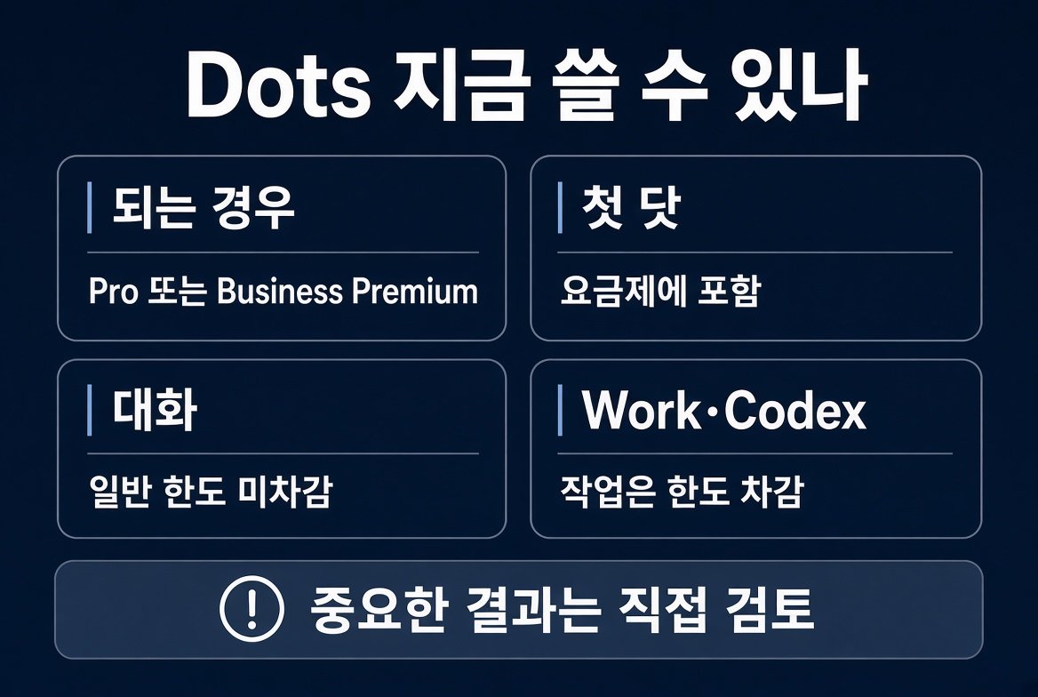 Dots 지금 쓸 수 있나 이용 대상과 한도 차감 기준 정리 카드