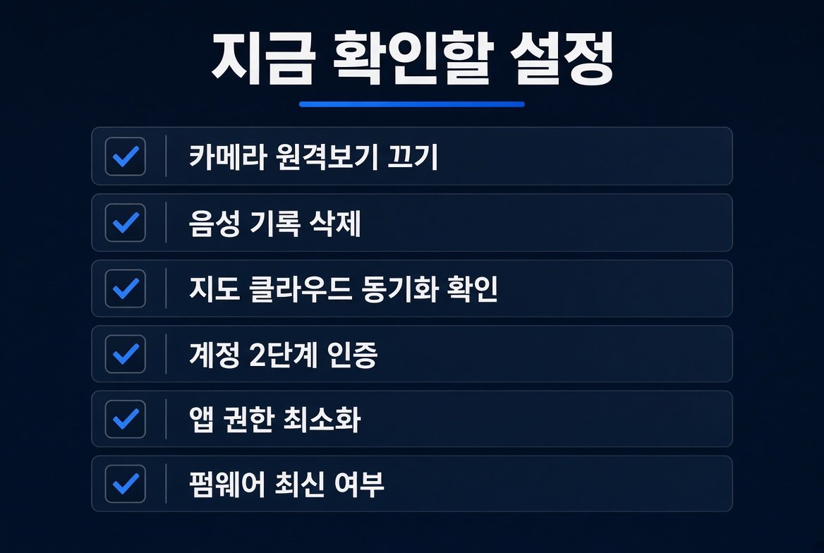 로봇청소기 앱에서 지금 확인할 설정 목록