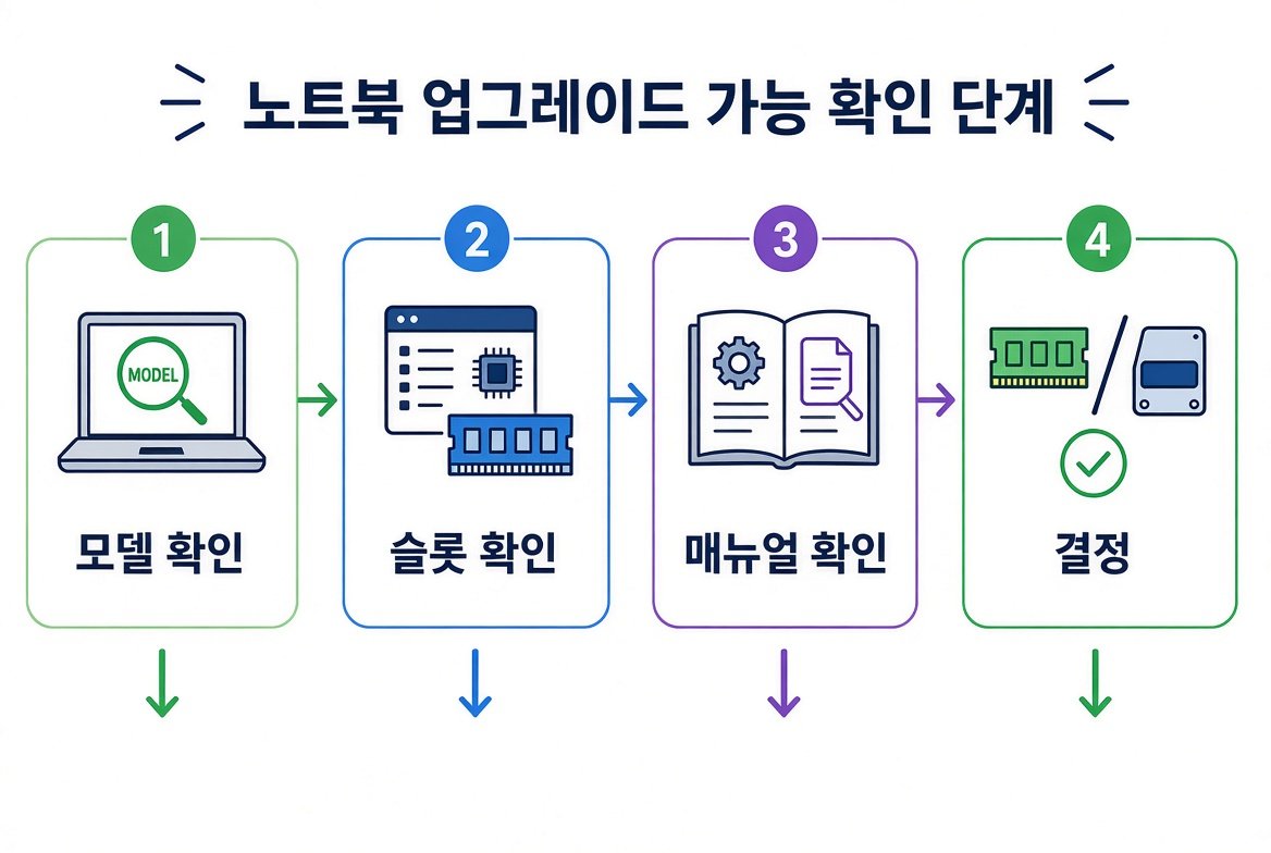 노트북 업그레이드 가능 여부 확인 단계