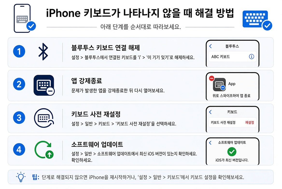 아이폰 키보드 안나옴 해결 체크리스트