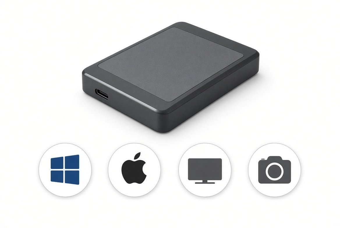 외장 SSD와 Windows Mac TV 카메라 호환 개념