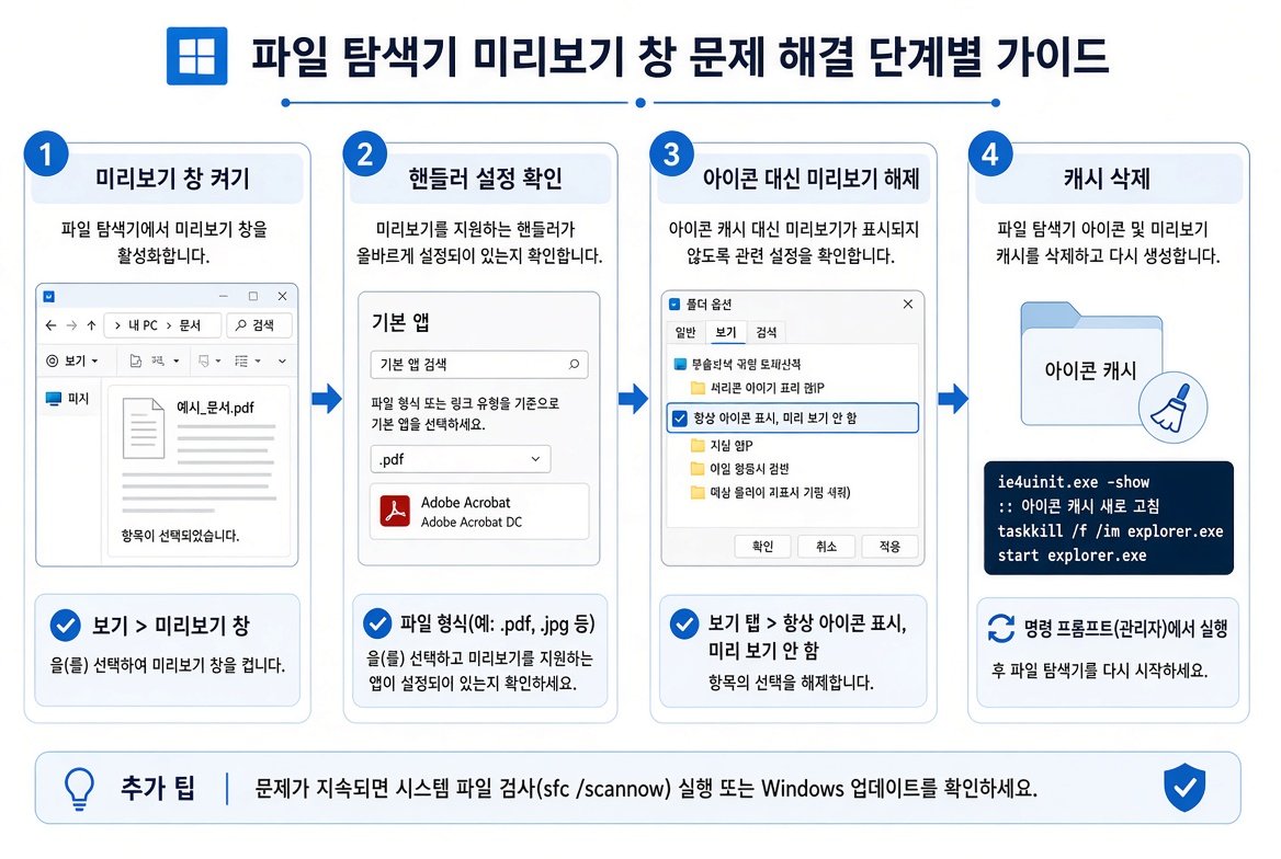 파일 탐색기 미리보기 문제 해결 단계별 가이드