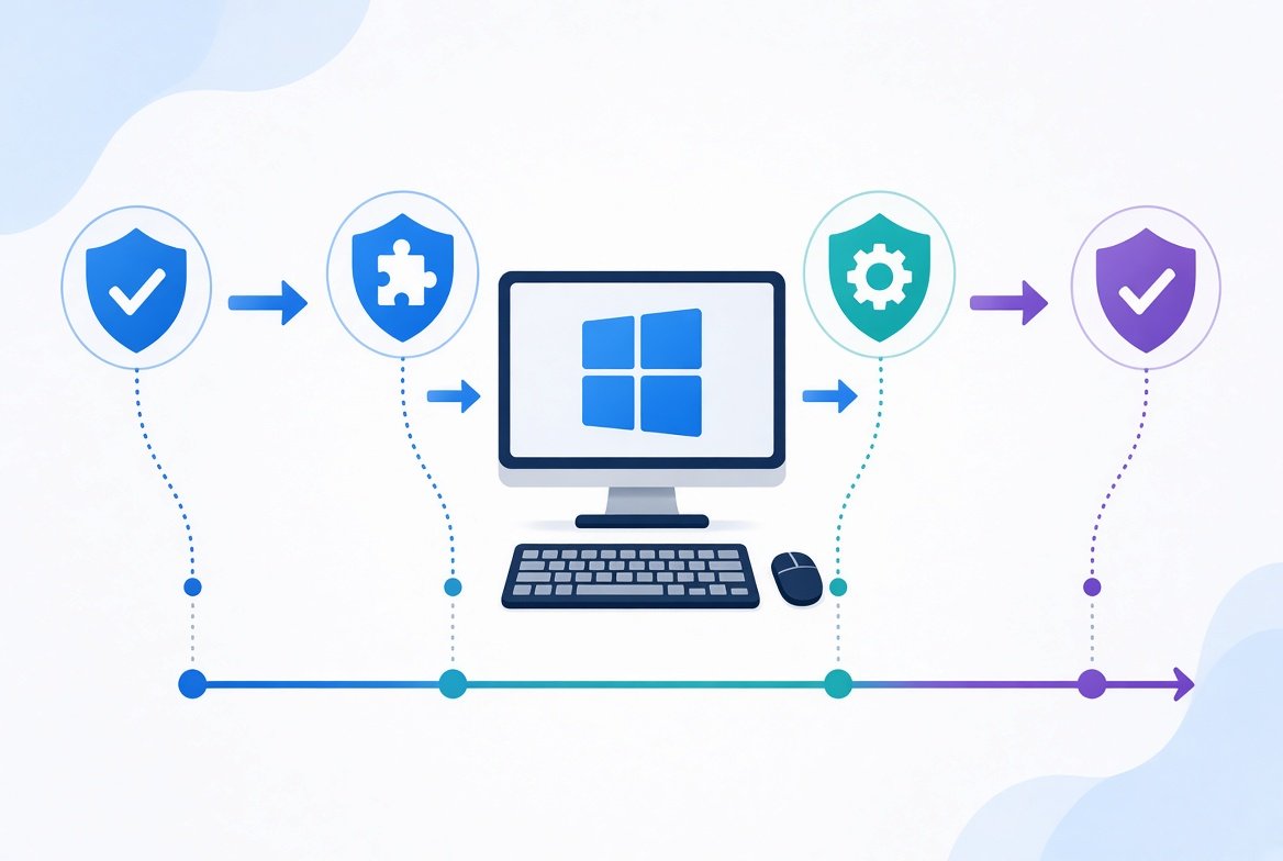 Windows 보안 패치 적용 과정 개념 이미지