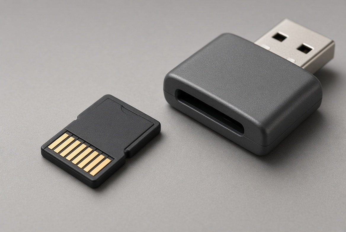 마이크로SD 카드와 USB 카드 리더. 리더와 기기 슬롯의 버스가 다르면 포장 속도가 그대로 나오지 않습니다