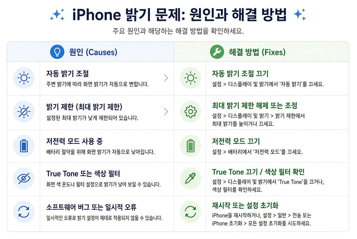 아이폰 밝기 문제 원인과 해결 방법 정리